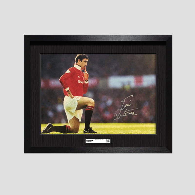 Eric Cantona signed Manchester United photo (Framed) - The Bootroom Collection