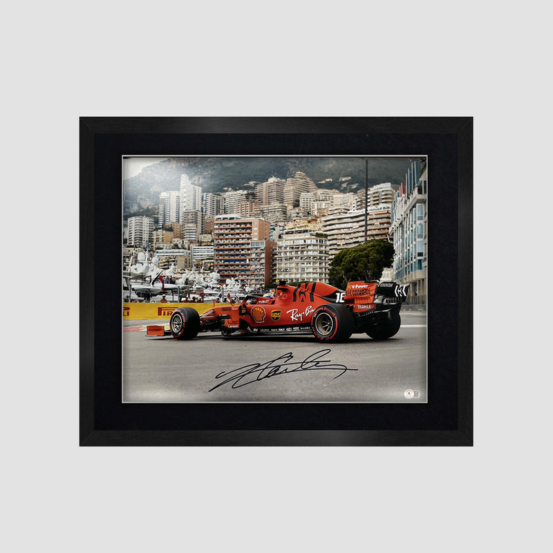 Charles Leclerc Signed Image -  Scuderia Ferrari On Track F1 Grand Prix of Monaco (Framed)