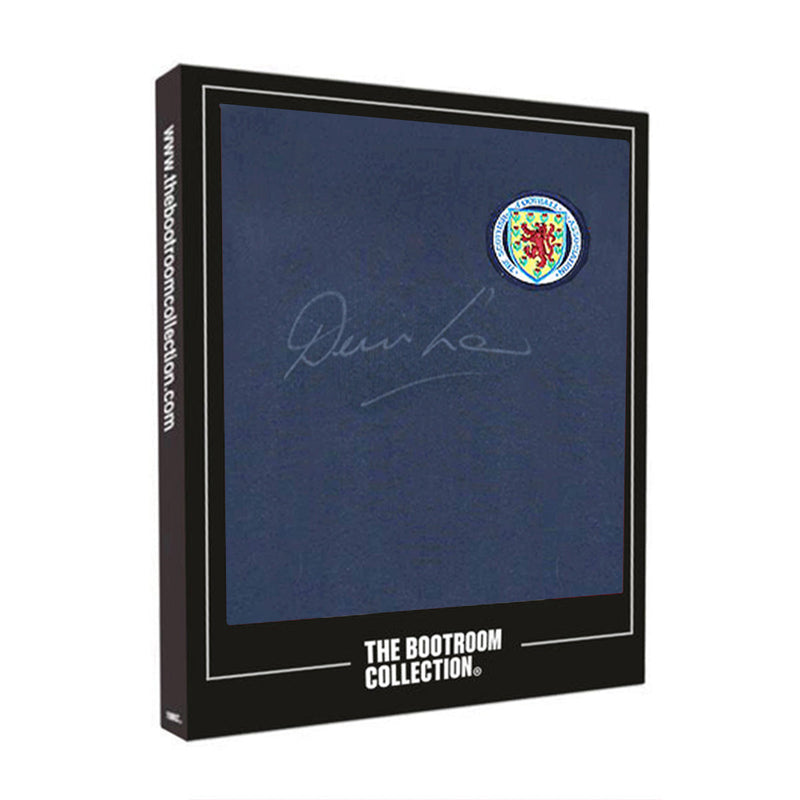 Denis Law Front Signed Retro Scotland Home Shirt (Boxed)