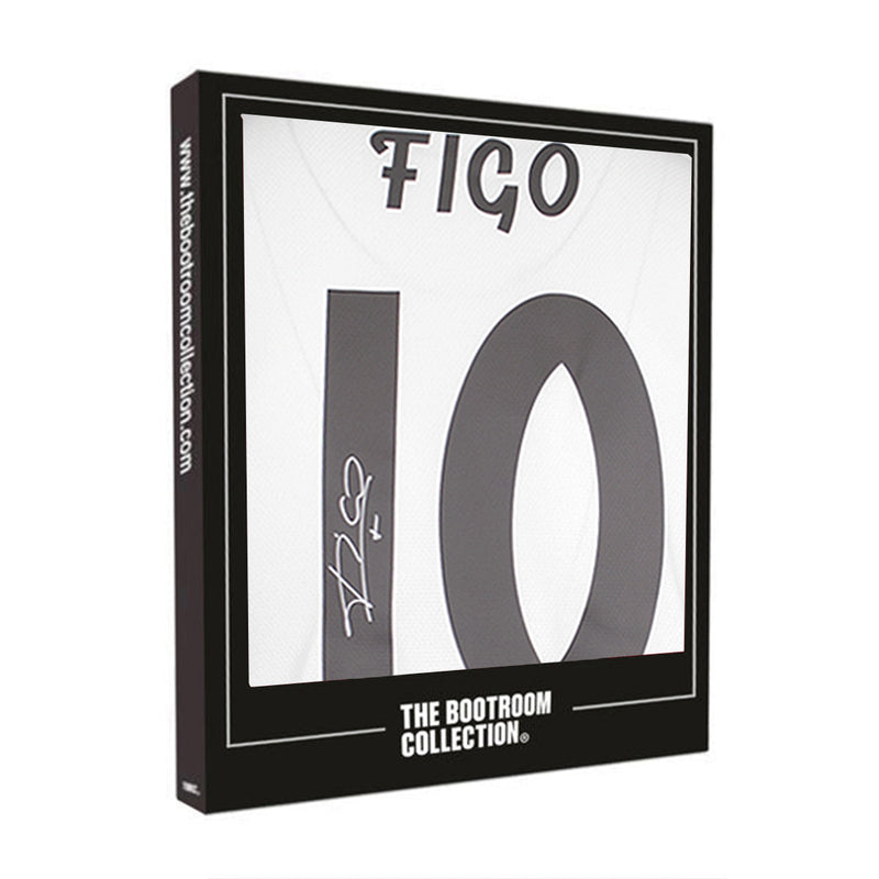 Luis Figo Signed Modern Real Madrid Home Shirt With Fan Style Number (Boxed)
