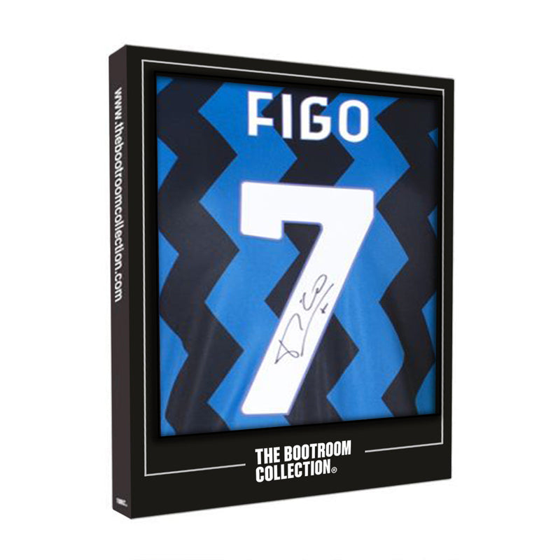 Luis Figo Signed Inter Milan Shirt - 2020-2021, Number 7 (Boxed) - The Bootroom Collection