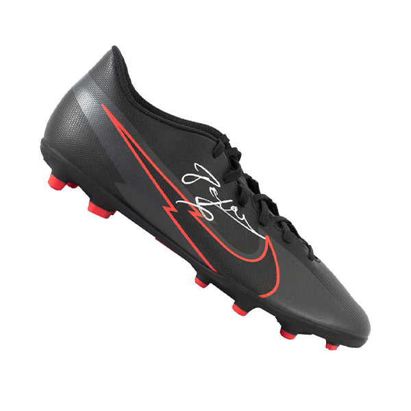 John Barnes Signed Nike Black & Red Football Boot - The Bootroom Collection