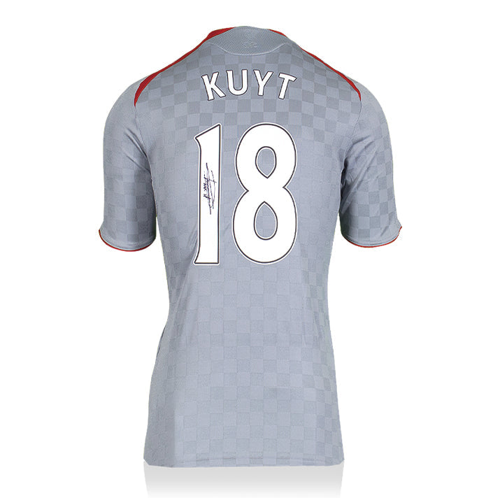 Dirk Kuyt Back Signed Liverpool FC 2008-10 Away Shirt - The Bootroom Collection