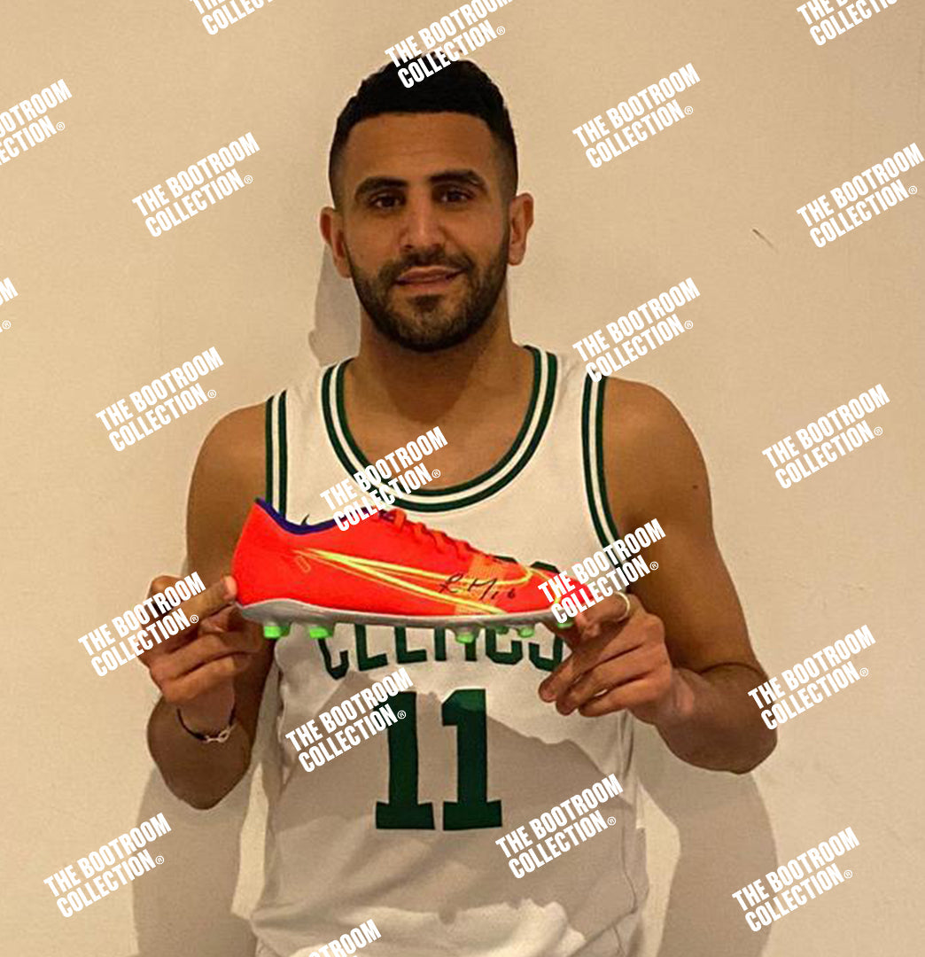 Riyad Mahrez Signed Red Nike Mercurial Boot - The Bootroom Collection