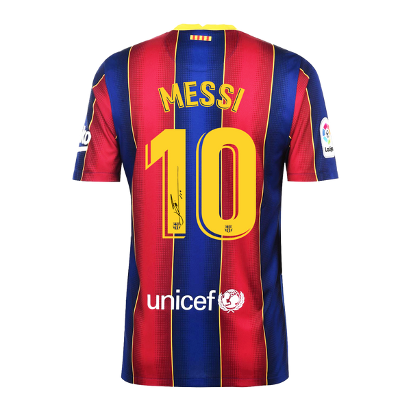 Lionel Messi Official FC Barcelona Back Signed 2020-21 Home Shirt -  CharityStars