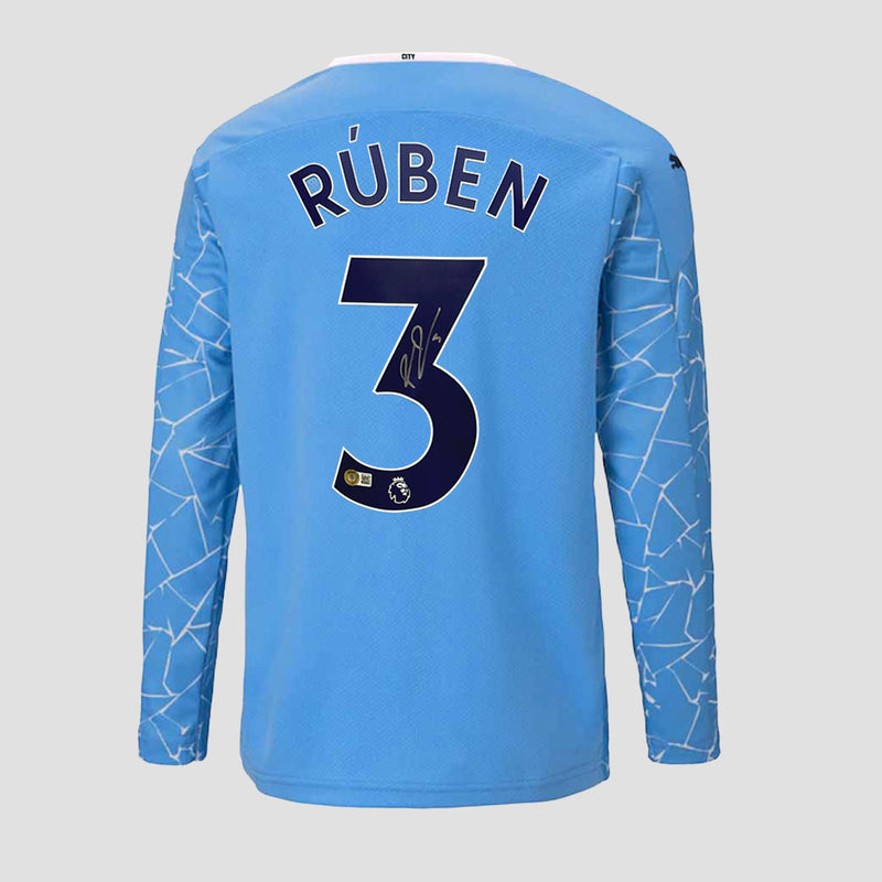 Rúben Dias 2020-21 Signed Manchester City Home Shirt (Boxed) - The Bootroom Collection