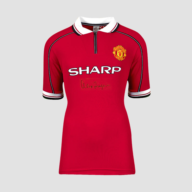 Sir Alex Ferguson Front Signed Manchester United 1999 Home Shirt (Boxed)