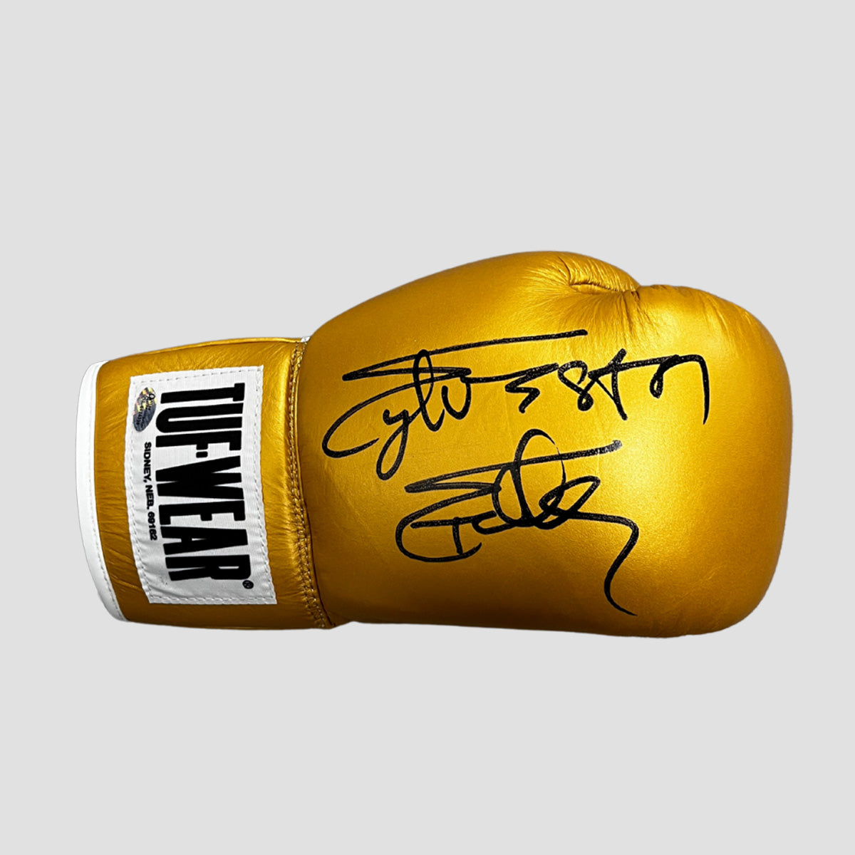 Sylvester Stallone Signed Golden Tufwear Boxing Glove - The Bootroom Collection