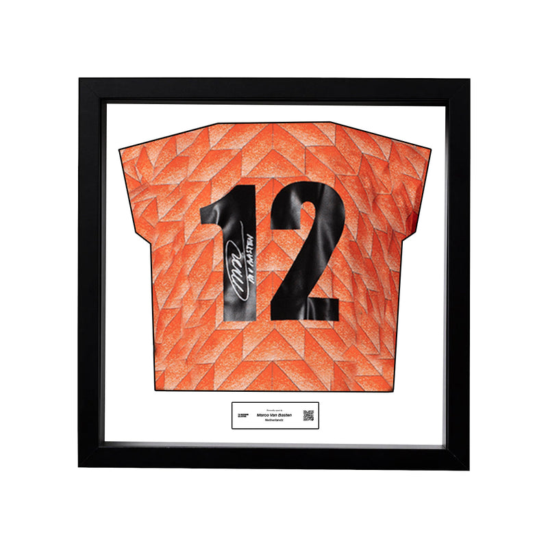 Marco van Basten Back Signed Netherlands 1988 Home Shirt (Framed) - The Bootroom Collection