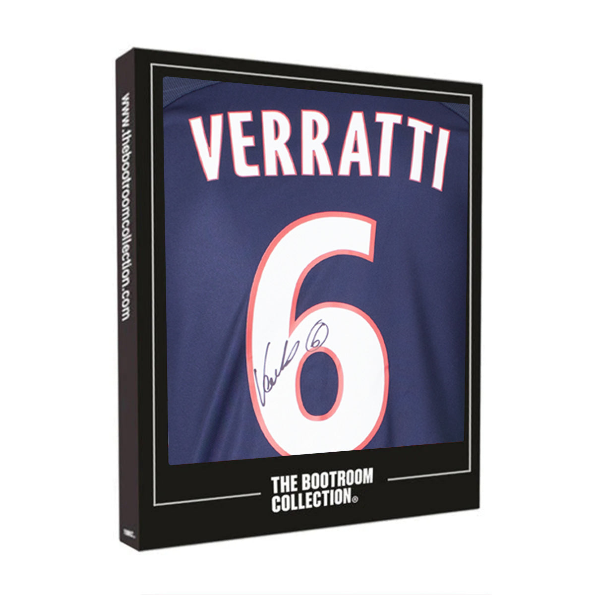 Marco Verratti Back Signed Paris Saint-Germain 2016-17 Home Shirt With Fan Style Number (Boxed)