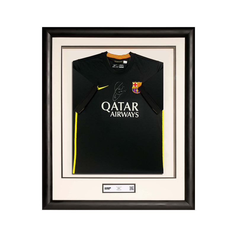 Xavi Back Signed FC Barcelona 2013-14 Third Shirt (Framed) - The Bootroom Collection
